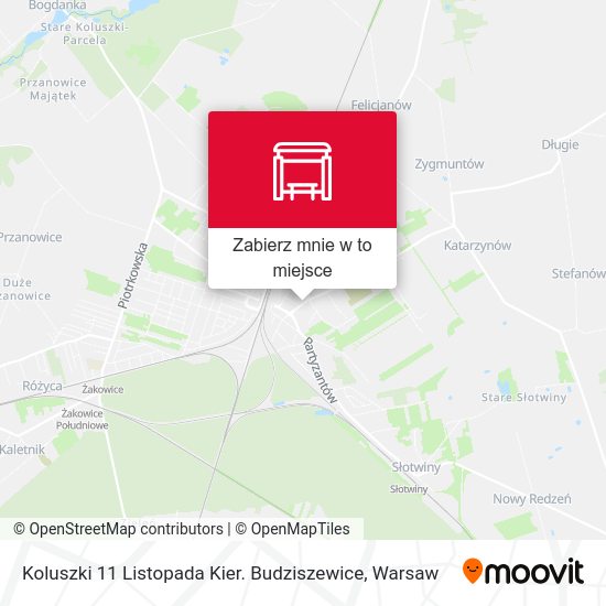 Mapa Koluszki 11 Listopada Kier. Budziszewice