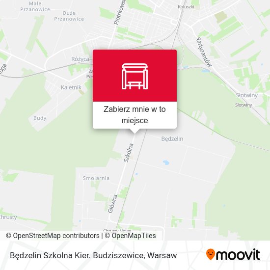 Mapa Będzelin Szkolna Kier. Budziszewice