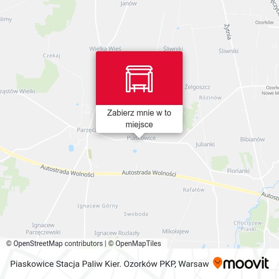 Mapa Piaskowice Stacja Paliw Kier. Ozorków PKP