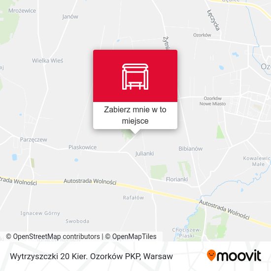 Mapa Wytrzyszczki 20 Kier. Ozorków PKP