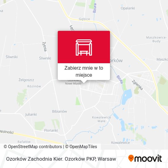 Mapa Ozorków Zachodnia Kier. Ozorków PKP