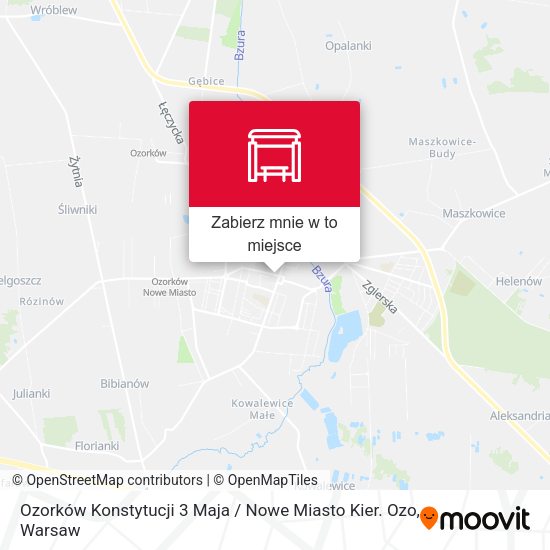 Mapa Ozorków Konstytucji 3 Maja / Nowe Miasto Kier. Ozo