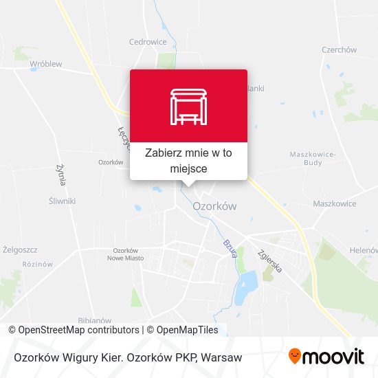 Mapa Ozorków Wigury Kier. Ozorków PKP