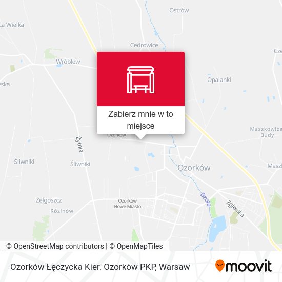 Mapa Ozorków Łęczycka Kier. Ozorków PKP