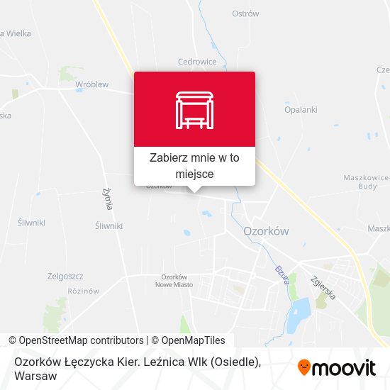 Mapa Ozorków Łęczycka Kier. Leźnica Wlk (Osiedle)