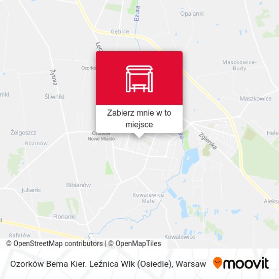 Mapa Ozorków Bema Kier. Leźnica Wlk (Osiedle)