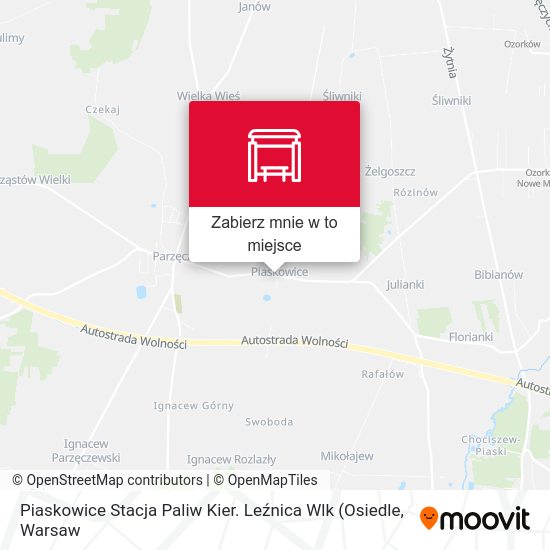 Mapa Piaskowice Stacja Paliw Kier. Leźnica Wlk