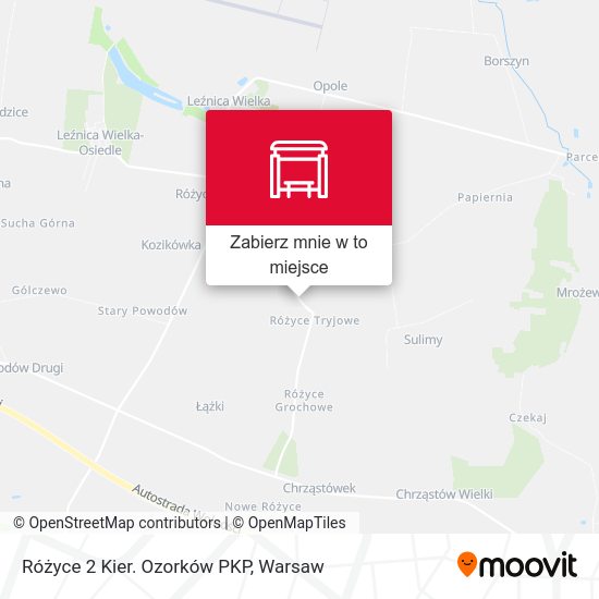 Mapa Różyce 2 Kier. Ozorków PKP