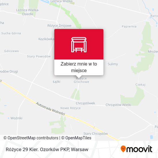 Mapa Różyce 29 Kier. Ozorków PKP