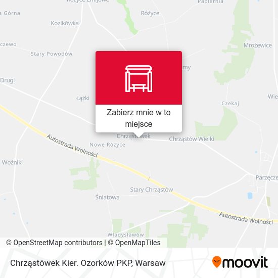 Mapa Chrząstówek Kier. Ozorków PKP