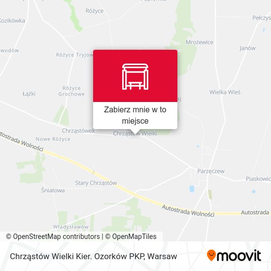 Mapa Chrząstów Wielki Kier. Ozorków PKP