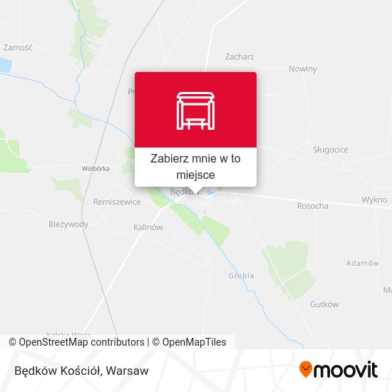 Mapa Będków Kościół