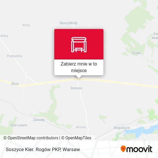 Mapa Soszyce Kier. Rogów PKP