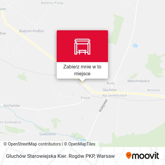 Mapa Głuchów Starowiejska Kier. Rogów PKP