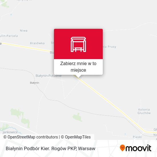 Mapa Białynin Podbór Kier. Rogów PKP