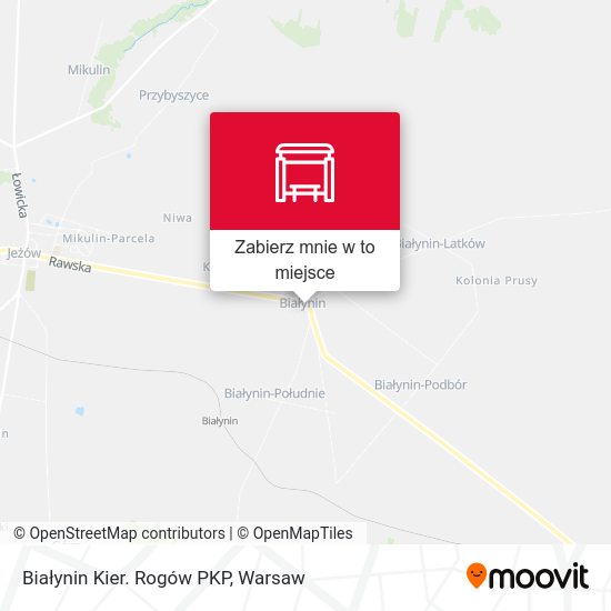 Mapa Białynin Kier. Rogów PKP