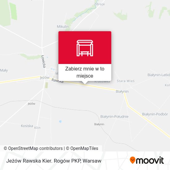 Mapa Jeżów Rawska Kier. Rogów PKP