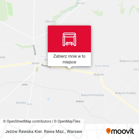 Mapa Jeżów Rawska Kier. Rawa Maz.