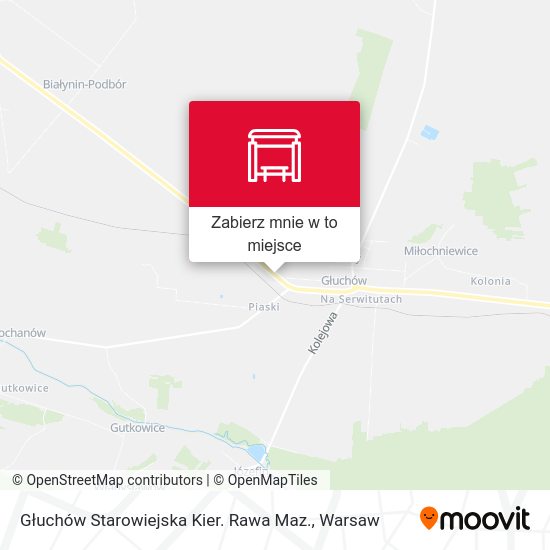 Mapa Głuchów Starowiejska Kier. Rawa Maz.