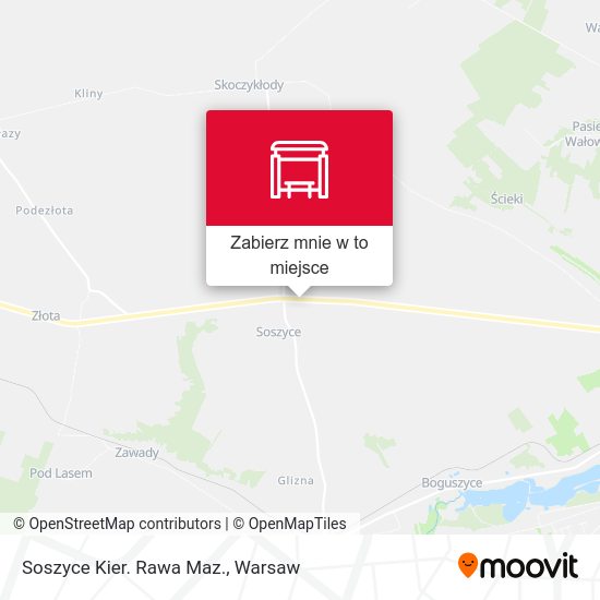 Mapa Soszyce Kier. Rawa Maz.