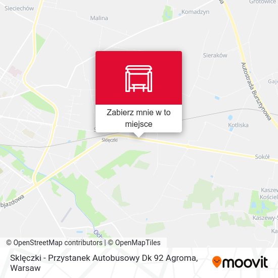 Mapa Sklęczki - Przystanek Autobusowy Dk 92 Agroma