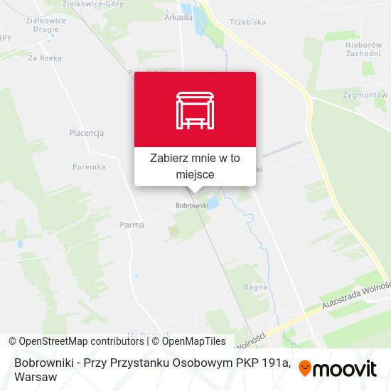 Mapa Bobrowniki - Przy Przystanku Osobowym PKP 191a