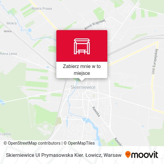 Mapa Skierniewice Ul Prymasowska Kier. Łowicz