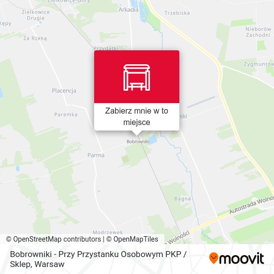 Mapa Bobrowniki - Przy Przystanku Osobowym PKP / Sklep