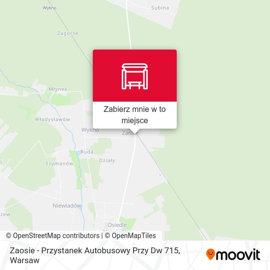 Mapa Zaosie - Przystanek Autobusowy Przy Dw 715