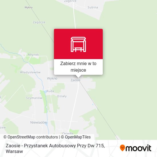 Mapa Zaosie - Przystanek Autobusowy Przy Dw 715