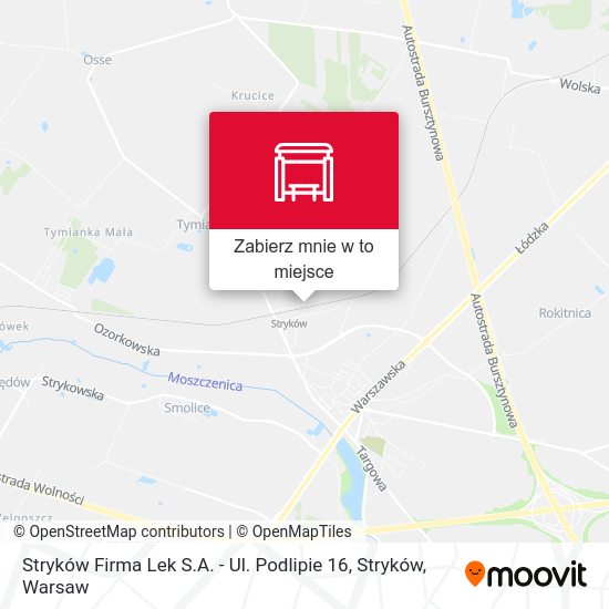 Mapa Stryków Firma Lek S.A. - Ul. Podlipie 16,  Stryków