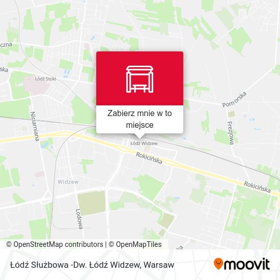 Mapa Łódź Służbowa -Dw. Łódź Widzew