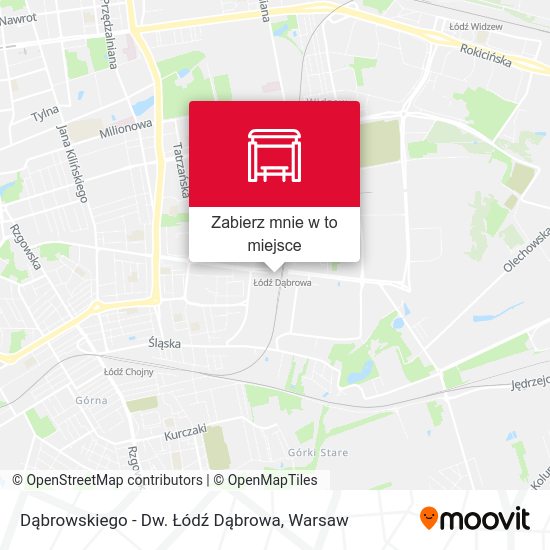 Mapa Dąbrowskiego - Dw. Łódź Dąbrowa