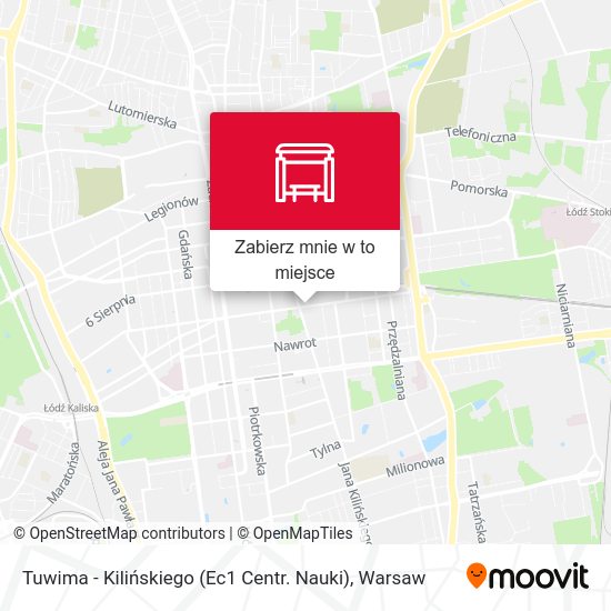 Mapa Tuwima - Kilińskiego (Ec1 Centr. Nauki)