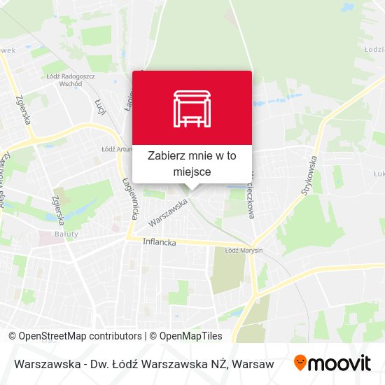 Mapa Warszawska - Dw. Łódź Warszawska NŻ