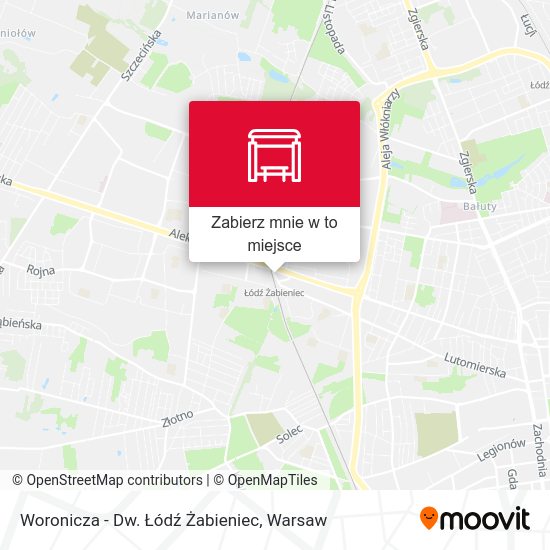 Mapa Woronicza - Dw. Łódź Żabieniec