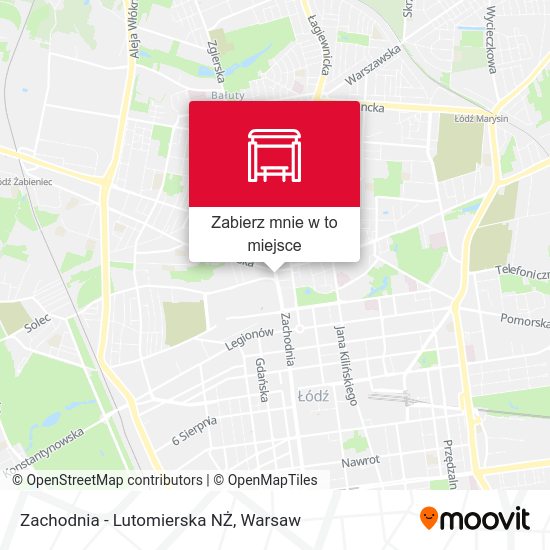 Mapa Zachodnia - Lutomierska NŻ