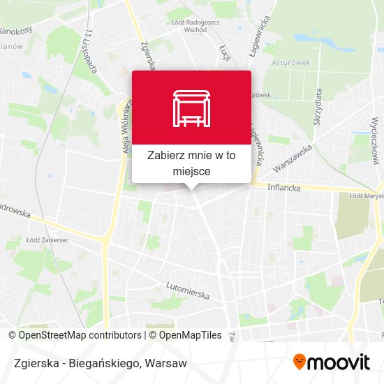 Mapa Zgierska - Biegańskiego