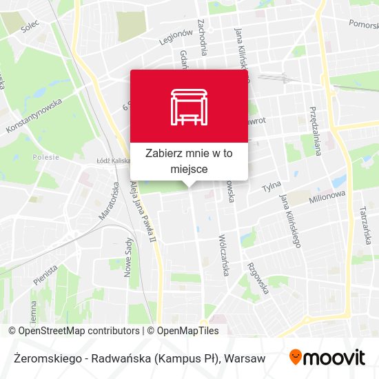 Mapa Żeromskiego - Radwańska (Kampus Pł)