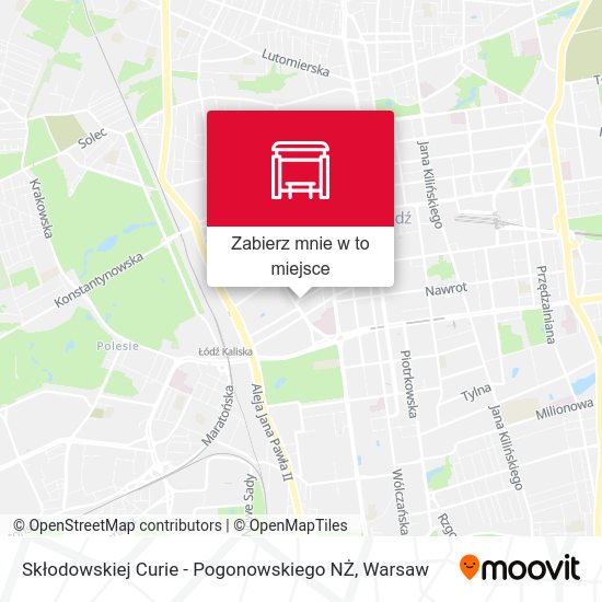 Mapa Skłodowskiej Curie - Pogonowskiego NŻ