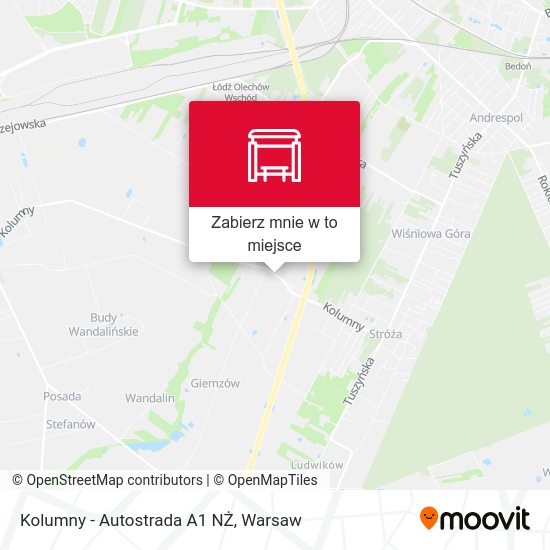 Mapa Kolumny - Autostrada A1 NŻ