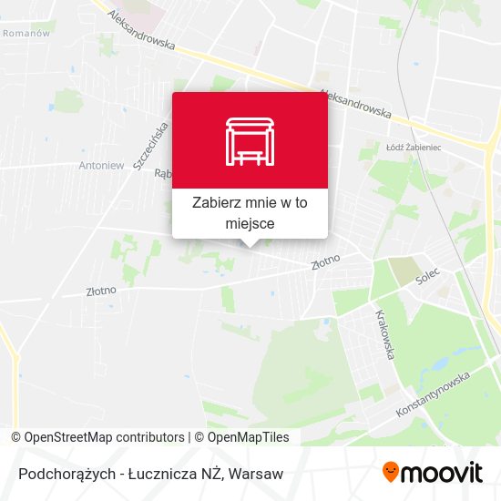 Mapa Podchorążych - Łucznicza NŻ