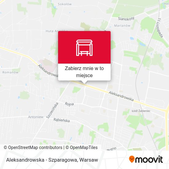 Mapa Aleksandrowska - Szparagowa