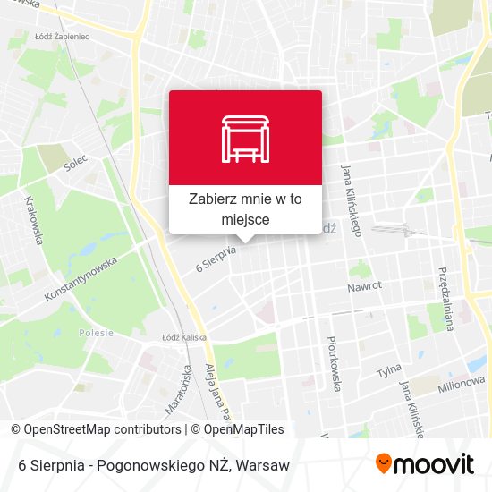 Mapa 6 Sierpnia - Pogonowskiego NŻ