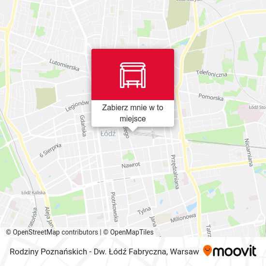 Mapa Rodziny Poznańskich - Dw. Łódź Fabryczna