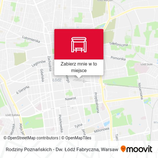 Mapa Rodziny Poznańskich - Dw. Łódź Fabryczna