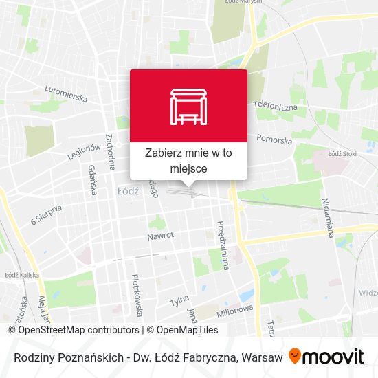 Mapa Rodziny Poznańskich - Dw. Łódź Fabryczna