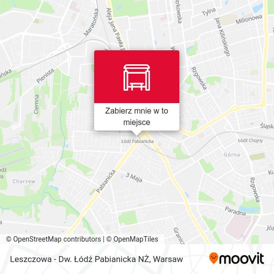 Mapa Leszczowa - Dw. Łódź Pabianicka NŻ