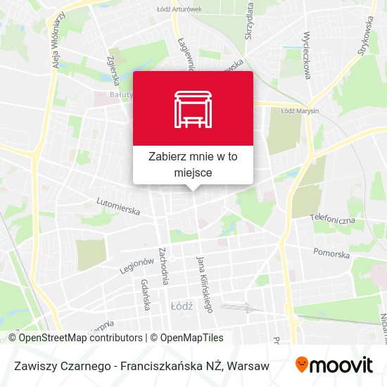 Mapa Zawiszy Czarnego - Franciszkańska NŻ