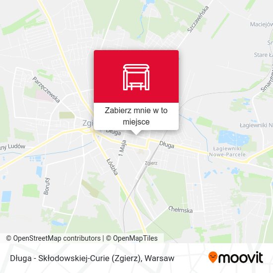 Mapa Długa - Skłodowskiej-Curie (Zgierz)